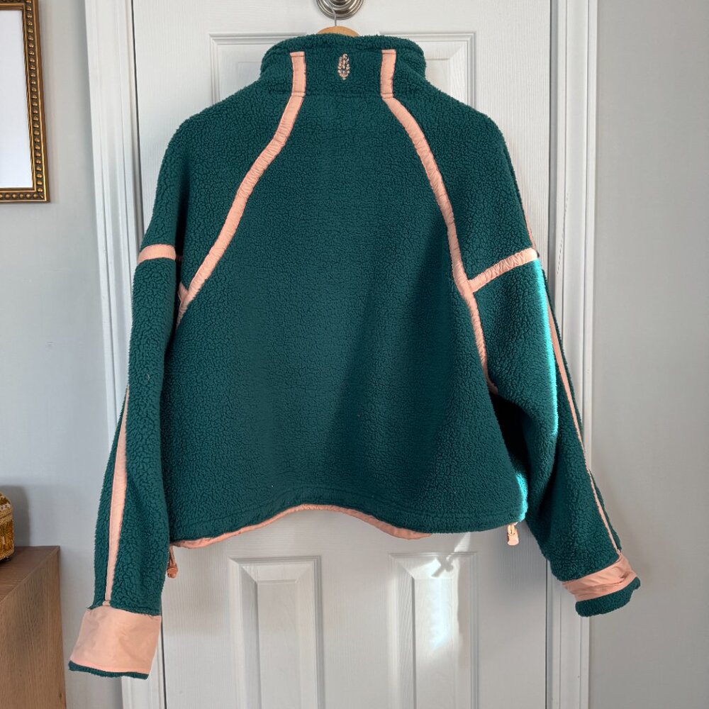 FP Movement Mountain High 1/2 Zip teal & pink size L - Picture 4 of 4